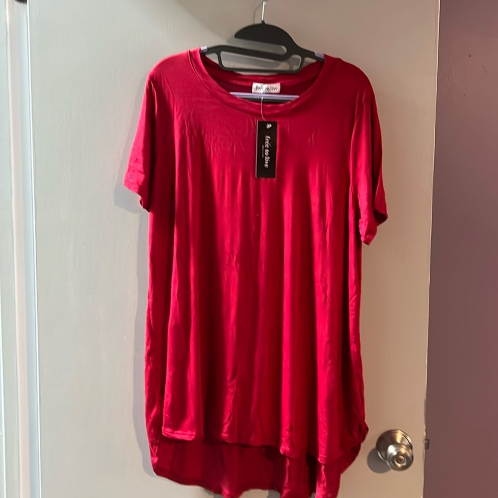 NWT Free to Live tunic, red